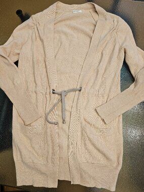 Rivamonti Brunello Cucinelli Wool-Silk-Alpaca Drawstring Sweater Lgt Beige Sz S